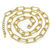Gargantilla Basica 04.63.1405.18 Oro Laminado, Diseño de Paperclip, Pulido, Tono Dorado (08 MM Thickness, 18 Inches Length)