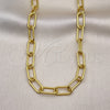 Gargantilla Basica 04.63.1405.18 Oro Laminado, Diseño de Paperclip, Pulido, Tono Dorado (08 MM Thickness, 18 Inches Length)