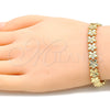Pulsera Solida 03.100.0067.07 Oro Laminado, Diseño de Mariposa, Diamantado, Tono Dorado (08 MM Thickness, 7 Inches Length)