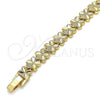 Pulsera Solida 03.100.0067.07 Oro Laminado, Diseño de Mariposa, Diamantado, Tono Dorado (08 MM Thickness, 7 Inches Length)