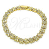 Pulsera Solida 03.100.0067.07 Oro Laminado, Diseño de Mariposa, Diamantado, Tono Dorado (08 MM Thickness, 7 Inches Length)