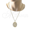 Dije Religioso 05.253.0097 Oro Laminado, Diseño de Guadalupe y Ojo Griego, Pulido, Tono Dorado
