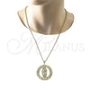 Dije Religioso 05.253.0100 Oro Laminado, Diseño de Guadalupe y Ojo Griego, Pulido, Tono Dorado