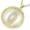 Dije Religioso 05.253.0100 Oro Laminado, Diseño de Guadalupe y Ojo Griego, Pulido, Tono Dorado