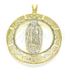 Dije Religioso 05.253.0100 Oro Laminado, Diseño de Guadalupe y Ojo Griego, Pulido, Tono Dorado
