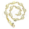 Pulsera Elegante 03.326.0013.07 Oro Laminado, Diseño de Elefante, Pulido, Tono Dorado (06 MM Thickness, 7 Inches Length)