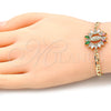 Pulsera Elegante 03.210.0147.1.07 Oro Laminado, Diseño de Guadalupe, con Multicolor Zirconia Cubica and Blanca Micro Pave, Pulido, Tono Dorado (04 MM Thickness, 7 Inches Length)