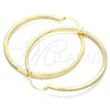 Argolla Grande 02.156.0460.50 Oro Laminado, con Blanca Micro Pave, Pulido, Tono Dorado