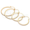 Argolla Mediana 02.156.0461.40 Oro Laminado, con Blanca Micro Pave, Pulido, Tono Dorado