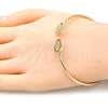 Aro Individual 07.156.0066 Oro Laminado, Diseño de Ãrbol, con Blanca Micro Pave, Pulido, Tono Dorado (02 MM Thickness, One size fits all)