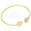 Aro Individual 07.156.0066 Oro Laminado, Diseño de Ãrbol, con Blanca Micro Pave, Pulido, Tono Dorado (02 MM Thickness, One size fits all)
