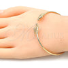 Aro Individual 07.156.0067 Oro Laminado, Diseño de Tortuga, con Micro Pave Blanca, Pulido, Tono Dorado (Grosor 02 MM, Talla Unica)