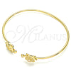 Aro Individual 07.156.0067 Oro Laminado, Diseño de Tortuga, con Micro Pave Blanca, Pulido, Tono Dorado (Grosor 02 MM, Talla Unica)