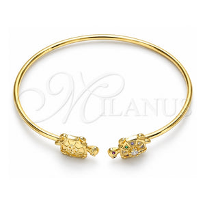 Aro Individual 07.156.0067.1 Oro Laminado, Diseño de Tortuga, con Multicolor Micro Pave, Pulido, Tono Dorado (02 MM Thickness, One size fits all)