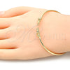 Aro Individual 07.156.0068 Oro Laminado, Diseño de Niñita Pequeña, con Blanca Micro Pave, Pulido, Tono Dorado (02 MM Thickness, One size fits all)