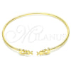 Aro Individual 07.156.0068 Oro Laminado, Diseño de Niñita Pequeña, con Blanca Micro Pave, Pulido, Tono Dorado (02 MM Thickness, One size fits all)