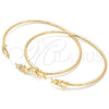 Aro Individual 07.156.0068 Oro Laminado, Diseño de Niñita Pequeña, con Blanca Micro Pave, Pulido, Tono Dorado (02 MM Thickness, One size fits all)