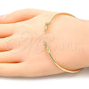 Aro Individual 07.156.0068.1 Oro Laminado, Diseño de Niñita Pequeña, con Rosado Micro Pave, Pulido, Tono Dorado (02 MM Thickness, One size fits all)