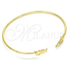 Aro Individual 07.156.0068.1 Oro Laminado, Diseño de Niñita Pequeña, con Rosado Micro Pave, Pulido, Tono Dorado (02 MM Thickness, One size fits all)