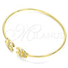 Pulsera Elegante 07.156.0069 Oro Laminado, Diseño de Búho, con Blanca Micro Pave, Pulido, Tono Dorado (02 MM Thickness, 58 Inches Length)