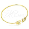Pulsera Elegante 07.156.0069 Oro Laminado, Diseño de Búho, con Blanca Micro Pave, Pulido, Tono Dorado (02 MM Thickness, 58 Inches Length)