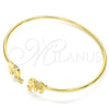 Aro Individual 07.156.0070 Oro Laminado, Diseño de Elefante, con Blanca Micro Pave, Pulido, Tono Dorado (02 MM Thickness, One size fits all)