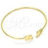 Aro Individual 07.156.0070 Oro Laminado, Diseño de Elefante, con Blanca Micro Pave, Pulido, Tono Dorado (02 MM Thickness, One size fits all)
