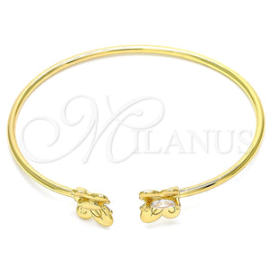 Aro Individual 07.156.0071 Oro Laminado, Diseño de Mariposa, con Blanca Micro Pave, Pulido, Tono Dorado (02 MM Thickness, One size fits all)