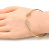 Aro Individual 07.156.0075 Oro Laminado, Diseño de Búho, con Blanca Micro Pave, Pulido, Tono Dorado (02 MM Thickness, One size fits all)