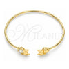 Aro Individual 07.156.0075 Oro Laminado, Diseño de Búho, con Micro Pave Blanca, Pulido, Tono Dorado (Grosor 02 MM, Talla Unica)