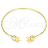 Aro Individual 07.156.0075 Oro Laminado, Diseño de Búho, con Blanca Micro Pave, Pulido, Tono Dorado (02 MM Thickness, One size fits all)