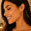 Arete Dormilona 02.342.0090 Oro Laminado, Diseño de Corazón, con Blanca Micro Pave, Pulido, Tono Dorado