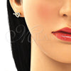 Arete Dormilona 02.342.0090 Oro Laminado, Diseño de Corazón, con Blanca Micro Pave, Pulido, Tono Dorado