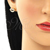 Arete Dormilona 02.210.0400 Oro Laminado, Diseño de Labios, con Blanca Micro Pave, Pulido, Tono Dorado