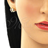 Arete Dormilona 02.210.0411.1 Oro Laminado, Diseño de Elefante, con Multicolor Micro Pave, Pulido, Tono Dorado