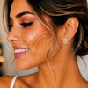 Arete Dormilona 02.210.0413 Oro Laminado, Diseño de Tortuga, con Blanca Micro Pave, Pulido, Tono Dorado