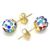 Arete Dormilona 02.63.2707.1 Oro Laminado, con Multicolor Cristal, Pulido, Tono Dorado