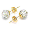 Arete Dormilona 02.63.2707.3 Oro Laminado, con Aurore Boreale Cristal, Pulido, Tono Dorado