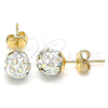 Arete Dormilona 02.63.2707.3 Oro Laminado, con Aurore Boreale Cristal, Pulido, Tono Dorado
