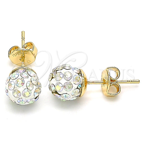 Arete Dormilona 02.63.2707.3 Oro Laminado, con Aurore Boreale Cristal, Pulido, Tono Dorado