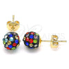 Arete Dormilona 02.63.2707.8 Oro Laminado, con Multicolor Cristal, Pulido, Tono Dorado