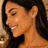 Arete Dormilona 02.342.0102 Oro Laminado, Diseño de Corazón, con Blanca Micro Pave, Pulido, Tono Dorado