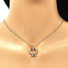 Collares con Dije 04.342.0026.20 Oro Laminado, Diseño de Corazón, con Blanca Micro Pave, Pulido, Tono Dorado (02 MM Thickness, 20 Inches Length)