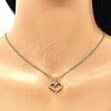 Collares con Dije 04.342.0027.20 Oro Laminado, Diseño de Corazón, con Blanca Micro Pave, Pulido, Tono Dorado (02 MM Thickness, 20 Inches Length)