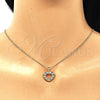 Collares con Dije 04.342.0042.20 Oro Laminado, Diseño de Corazón, con Blanca Micro Pave, Pulido, Tono Dorado (02 MM Thickness, 20 Inches Length)