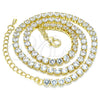 Gargantilla Elegante 04.372.0001.18 Oro Laminado, con Zirconia Cubica Blanca, Pulido, Tono Dorado (Grosor 05 MM, 18 Pulgadas de Largo)