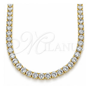 Gargantilla Elegante 04.372.0001.18 Oro Laminado, con Zirconia Cubica Blanca, Pulido, Tono Dorado (Grosor 05 MM, 18 Pulgadas de Largo)