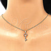Collares con Dije 04.344.0012.2.20 Oro Laminado, Diseño de Llave, con Multicolor Micro Pave, Pulido, Tono Dorado (02 MM Thickness, 20 Inches Length)