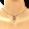 Collares con Dije 04.344.0016.1.20 Oro Laminado, Diseño de Llave y Corazón, con Granate Micro Pave, Pulido, Tono Dorado (02 MM Thickness, 20 Inches Length)