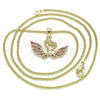 Collares con Dije 04.344.0017.1.20 Oro Laminado, Diseño de Cisne, con Granate Micro Pave, Pulido, Tono Dorado (02 MM Thickness, 20 Inches Length)